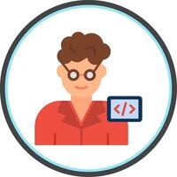 Programmer Flat Circle Icon vector