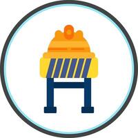 Roadblock Flat Circle Icon vector