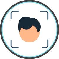 Face Scan Flat Circle Icon vector