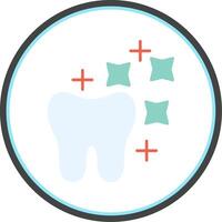 Tooth Whitening Flat Circle Icon vector