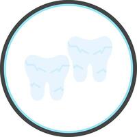 Tooth Damaged Flat Circle Icon vector