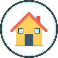 House Flat Circle Icon vector