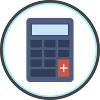 Calculator Flat Circle Icon vector