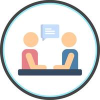 Interview Flat Circle Icon vector