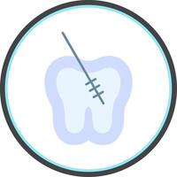 Root Canal Flat Circle Icon vector