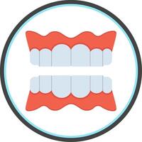 Denture Flat Circle Icon vector