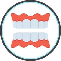 Denture Flat Circle Icon vector