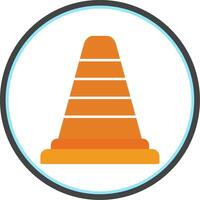 Traffic Cone Flat Circle Icon vector