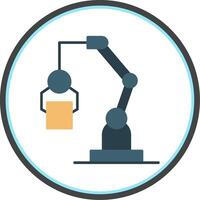 Robotic Machine Flat Circle Icon vector