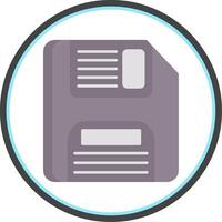 Floppy Disk Flat Circle Icon vector