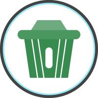 Recycle Bin Flat Circle Icon vector