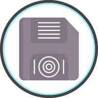 Floppy Disk Flat Circle Icon vector