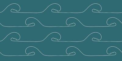 Seamless wave pattern drawn with one continuous line. Vector line art loopable pattern for invitations, cards, print on fabric, wallpapers, scrapbooking, wrapping paper and textile products.