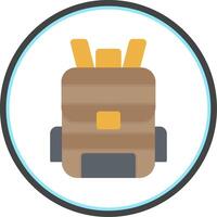 Backpack Flat Circle Icon vector