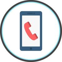 Phone Call Flat Circle Icon vector