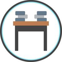 School Desk Flat Circle Icon vector