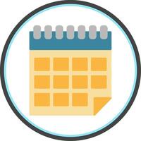 Calendar Flat Circle Icon vector