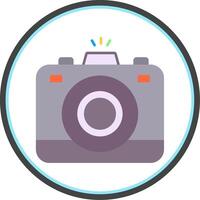 Photo Camera Flat Circle Icon vector