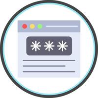 Password Flat Circle Icon vector