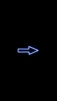 Blue neon arrow.Isolated blue line arrow on transparent background video