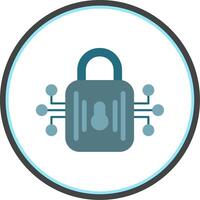 Secured Connection Flat Circle Icon vector