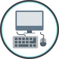 Computing Flat Circle Icon vector