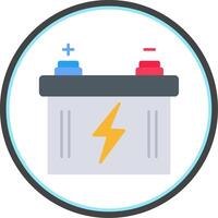 Car Battery Flat Circle Icon vector