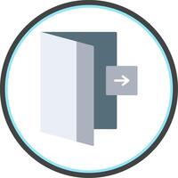 Logout Flat Circle Icon vector