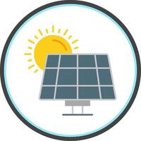 Solar Panel Flat Circle Icon vector