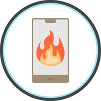 Flame Flat Circle Icon vector