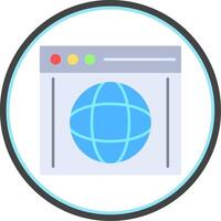 Browser Flat Circle Icon vector