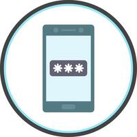 Password Flat Circle Icon vector