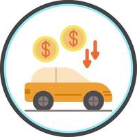 Car Loan Flat Circle Icon vector