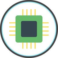 Circuit Board Flat Circle Icon vector