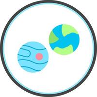 Planets Flat Circle Icon vector