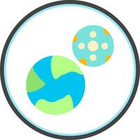 Planets Flat Circle Icon vector