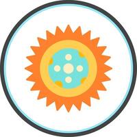 Moon Flat Circle Icon vector