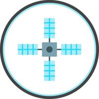 Big Satellite Flat Circle Icon vector