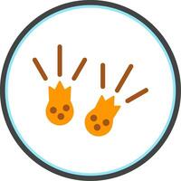 Meteorites Flat Circle Icon vector