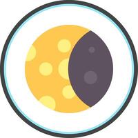 Luna fase plano circulo icono vector