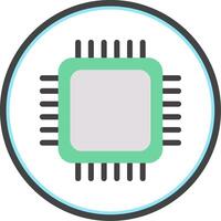 CPU Flat Circle Icon vector