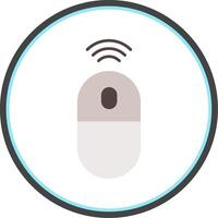 Wireless Mouse Flat Circle Icon vector