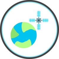 Satellite Flat Circle Icon vector