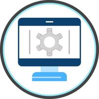 Setting Flat Circle Icon vector