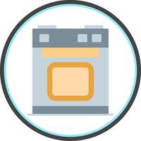 Electric Stove Flat Circle Icon vector