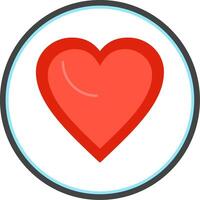 Heart Flat Circle Icon vector