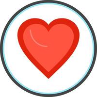 Heart Flat Circle Icon vector