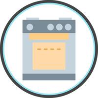 Electric Stove Flat Circle Icon vector