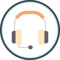 Headphones Flat Circle Icon vector