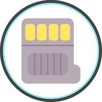 Memory Card Flat Circle Icon vector